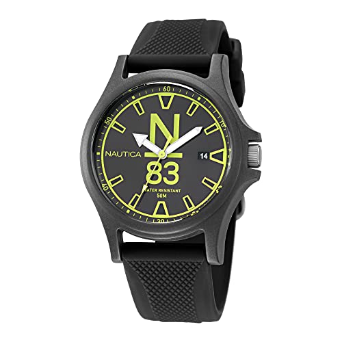 腕時計 ノーティカ メンズ Nautica N83 Men's NAPJSS221 N83 Java Sea Black/Black/Black Silicone Strap Watch腕時計 ノーティカ メンズ