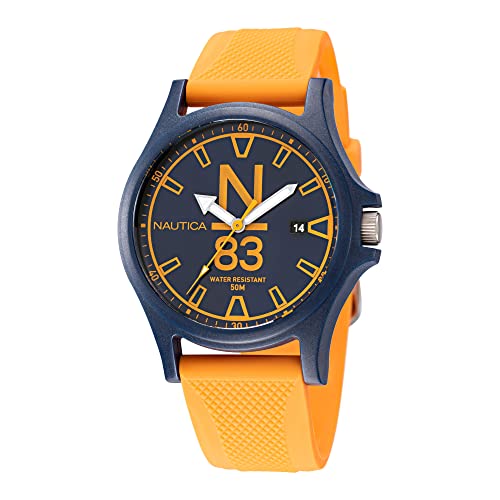 腕時計 ノーティカ メンズ Nautica N83 Men's NAPJSS222 N83 Java Sea Blue/Blue/Orange Silicone Strap Watch腕時計 ノーティカ メンズ