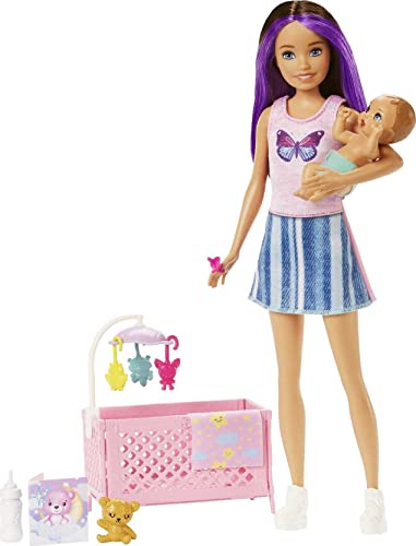 バービー バービー人形 Barbie Skipper Babysitters Inc Crib Playset with Skipper Doll, Baby Doll with Sleepy Eyes, Furniture Accessoriesバービー バービー人形
