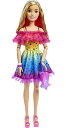 バービー バービー人形 Barbie Large Doll with Blonde Hair, 28 Inches Tall with Rainbow Dres...