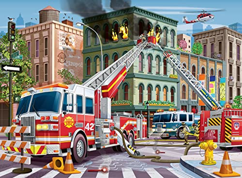 ジグソーパズル 海外製 アメリカ Ravensburger Fire Truck Rescue 100 Piece XXL Jigsaw Puzzle for Kids - 13329 - Every Piece is Unique, Pieces Fit Together Perfectly, 20 x 14 inches (50 x 36 cm) When Complete.ジグソーパズル 海外製 アメリカ