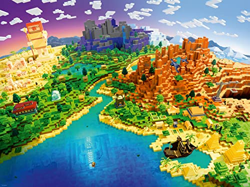 WO\[pY CO AJ Ravensburger World of Minecraft 1500 Piece Jigsaw Puzzle for Adults - 17189 - Every Piece is Unique, Softclick Technology Means Pieces Fit Together PerfectlyWO\[pY CO AJ