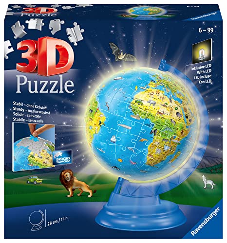 ジグソーパズル 海外製 アメリカ Ravensburger Children’s Globe Night Edition 180 Piece 3D Jigsaw Puzzle for Kids - 11288 - Easy Click Technology Means Pieces Fit Together Perfectlyジグソーパズル 海外製 アメリカ