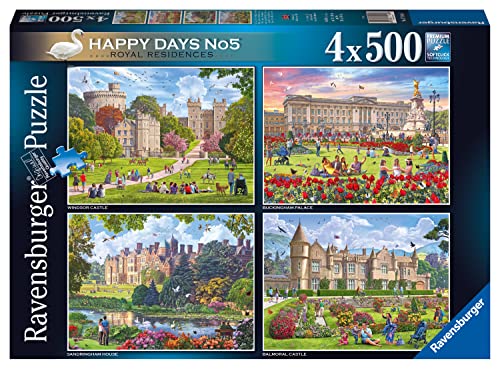 ジグソーパズル 海外製 アメリカ Ravensburger Happy Days Royal Residences 4X 500 Piece Jigsaw Puzzle for Adults & Kids Age 10 Years Upジグソーパズル 海外製 アメリカ