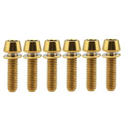 ステム パーツ 自転車 コンポーネント サイクリング Wanyifa Titanium M5x20mm with Washer Allen Hex Tapered Bolts Screw for Bicycle Stem Pack of 6 (Gold)ステム パーツ 自転車 コンポーネント サイクリング