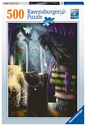 ѥ  ꥫ Ravensburger Black Cat and Raven 500 Piece Jigsaw Puzzles for Adults & Kids Age 10 Years Up - Animal Puzzleѥ  ꥫ