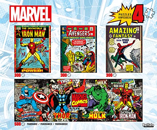 ジグソーパズル 海外製 アメリカ Buffalo Games - 4 in 1 Marvel Comics for Adults Challenging Puzzle Perfect for Game Nights - Multipack Piece Finished Size is Variedジグソーパズル 海外製 アメリカ