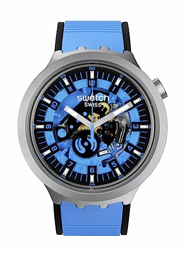 腕時計 スウォッチ メンズ Swatch Unisex Casual Blue Stainless Steel Quartz Watch Azure Blue Daze腕時計 スウォッチ メンズ