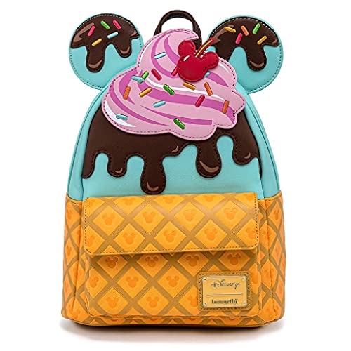 楽天angelicaラウンジフライ アメリカ 日本未発売 バッグ コラボ Loungefly Disney Mickey and Minnie Mouse Sweets Ice Cream Womens Double Strap Shoulder Bag Purseラウンジフライ アメリカ 日本未発売 バッグ コラボ