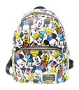 ラウンジフライ アメリカ 日本未発売 バッグ コラボ Loungefly Disney The Fab 5 Mickey Minnie Allover Prin...