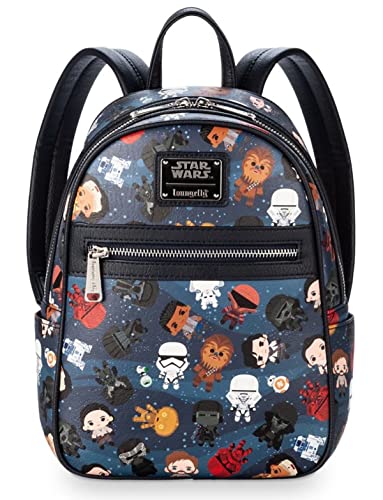 ラウンジフライ アメリカ 日本未発売 バッグ コラボ Loungefly Star Wars Chibi Cute Character Print - Mini Backpackラウンジフライ アメリカ 日本未発売 バッグ コラボ