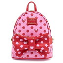 ラウンジフライ アメリカ 日本未発売 バッグ コラボ Loungefly Minnie Bow 2in1 Fanny Mini Backpack PinkRed...