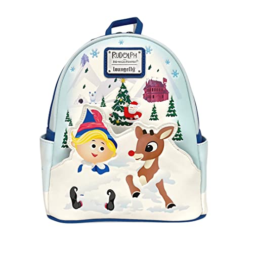 EWtC AJ { obO R{ Loungefly Exclusive Rudolph and Hermey Double Strap Shoulder BagEWtC AJ { obO R{