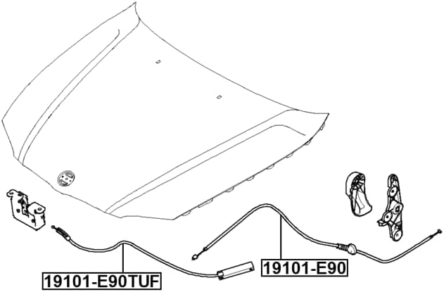 自動車パーツ 海外社外品 修理部品 Cable Assembly Hood Lock Control Febest 19101-E90TUF OEM 51237184432自動車パーツ 海外社外品 修理部品 2