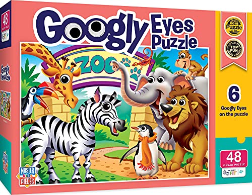 ジグソーパズル 海外製 アメリカ Masterpieces Funny Puzzle - Googly Eyes 48 Piece Jigsaw Puzzle for Kids - Zoo Animals - 14"x19"ジグソーパズル 海外製 アメリカ