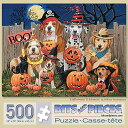 ジグソーパズル 海外製 アメリカ Bits and Pieces - 500 Piece Jigsaw Puzzle for Adults 18 x 24 - Halloween Tricksters - 500 pc Fall Night Holiday Dog Puppy Cat Pumpkin Fence Moon Costume Jigsaw by Artist William Vanderdaジグソーパズル 海外製 アメリカ