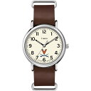 腕時計 タイメックス メンズ Timex Tribute Men's Collegiate Weekender 40mm Watch ? Virginia Cavaliers with Brown Genuine Leather Slip-Thru Strap腕時計 タイメックス メンズ