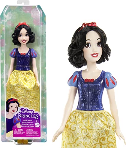 バービー バービー人形 Mattel Disney Princess Snow White Fashion Doll, Sparkling Look with Black Hair, Brown Eyes & Hair Accessoryバービー バービー人形