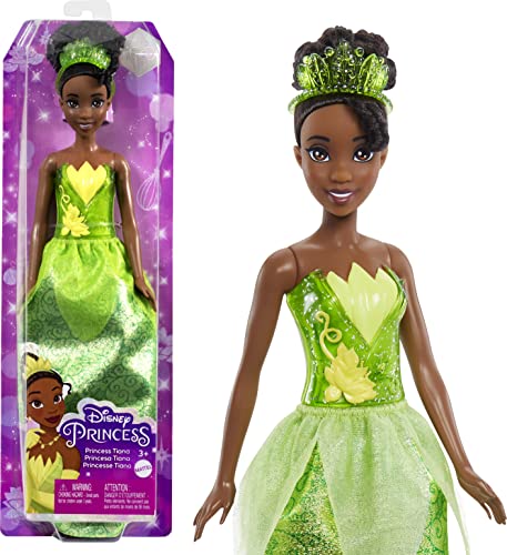 バービー バービー人形 Mattel Disney Princess Tiana Fashion Doll, Sparkling Look with Brown Hair, Brown Eyes Tiara Accessoryバービー バービー人形