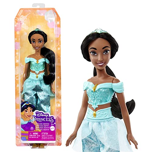 バービー バービー人形 Mattel Disney Princess Jasmine Fashion Doll, Sparkling Look with Black Hair, Brown Eyes Tiara Accessoryバービー バービー人形