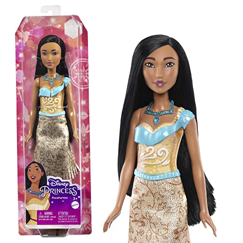 バービー バービー人形 Mattel Disney Princess Pochontas Fashion Doll, Sparkling Look with Black Hair, Brown Eyes Necklace Accessoryバービー バービー人形