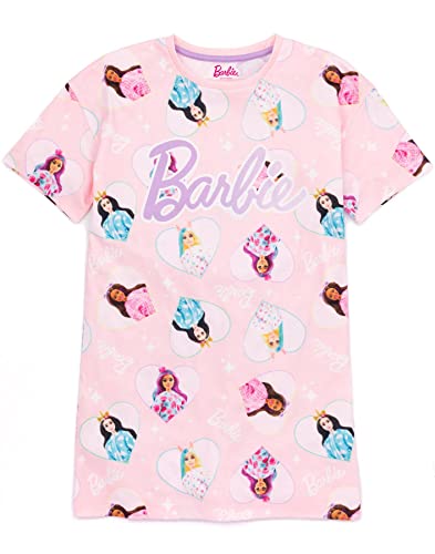 Сӡ Сӡͷ Barbie Girls Nightdress Pyjama | Kids Pink Short Sleeve Nightie | Fashion Doll & Unicorn All Over Print Graphic NightgownСӡ Сӡͷ
