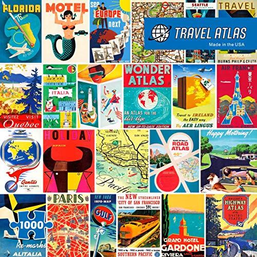 ジグソーパズル 海外製 アメリカ Re-marks Travel Atlas Retro 1000-Piece Jigsaw Puzzle for All Agesジグソーパズル 海外製 アメリカ