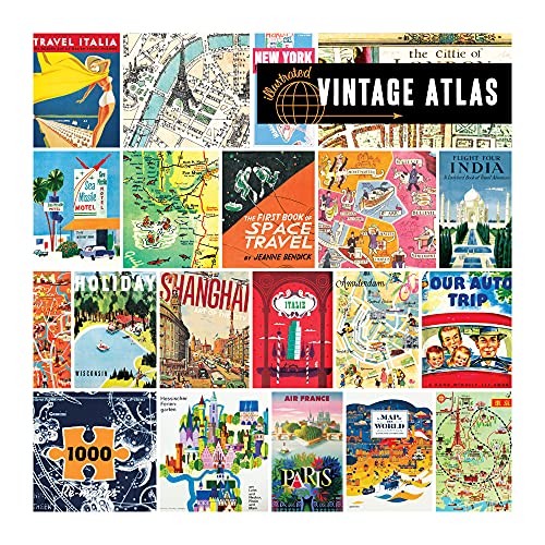 ジグソーパズル 海外製 アメリカ Re-Marks Vintage Atlas Puzzle 1000-Piece Puzzle for All Ages Fun Jigsaw Puzzleジグソーパズル 海外製 アメリカ