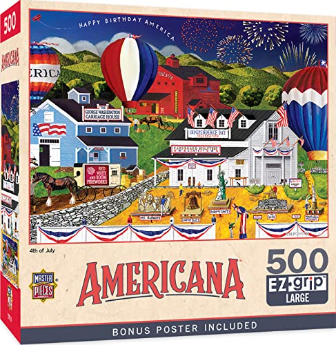 ジグソーパズル 海外製 アメリカ Masterpieces 500 Piece EZ Grip Jigsaw Puzzle for Adults, Family, Or Kids - 4th of July - 19.25"x26.75"ジグソーパズル 海外製 アメリカ