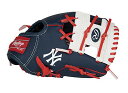 グローブ 内野手用ミット ローリングス 野球 ベースボール Rawlings MLB Team Logo Youth Glove Series, New York Yankees, NAVY, 10