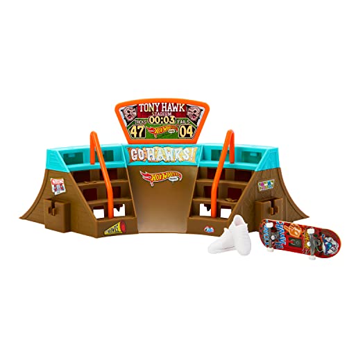 ホットウィール マテル ミニカー ホットウイール Hot Wheels Skate Stadium Playset Designed with Tony Hawk, 1 Exclusive Fingerboard Pair of Skate Shoes, with Storageホットウィール マテル ミニカー ホットウイール