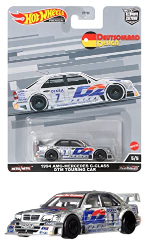 ホットウィール マテル ミニカー ホットウイール Hot Wheels Car Culture Circuit Legends Vehicles for 3 Kids Years Old & Up, Deutschland Design, 1994 AMG-Mercedes C-Class DTM Touring Car, Premium Collection oホットウィール マテル ミニカー ホットウイール