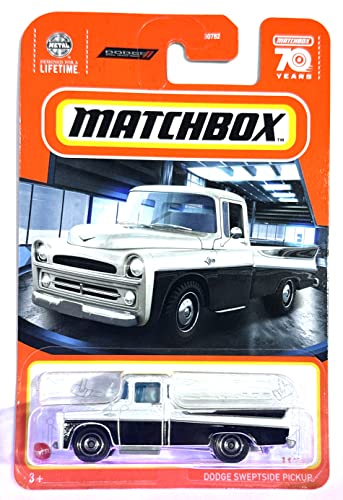 ホットウィール マテル ミニカー ホットウイール Matchbox - Dodge SWEPTSIDE Pickup - White/Black - Matchbox 70 Years - 2023 - Mint/NrMint - Ships Bubble Wrapped in a Correctly Sized Boxホットウィール マテル ミニカー ホットウイール