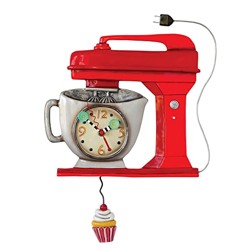 壁掛け時計 振り子時計 インテリア 海外モデル アメリカ Allen Designs P1371 Vintage Red Mixer Pendulum Wall Clock 16.5 壁掛け時計 振り子時計 インテリア 海外モデル アメリカ