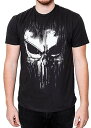 Tシャツ キャラクター ファッション トップス 海外モデル Marvel The Punisher Dirty Skull Vest Logo Cranial Adult T-Shirt(Black 18,XXL)Tシャツ キャラクター ファッション トップス 海外モデル