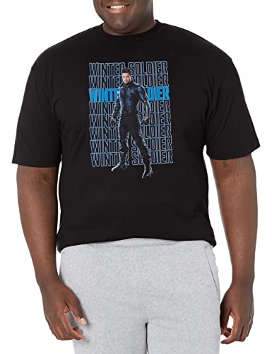 Tシャツ キャラクター ファッション トップス 海外モデル Marvel Big & Tall Falcon Winter Soldier Repeating Men's Tops Short Sleeve Tee Shirt, Black, X-LargeTシャツ キャラクター ファッション トップス 海外モデル