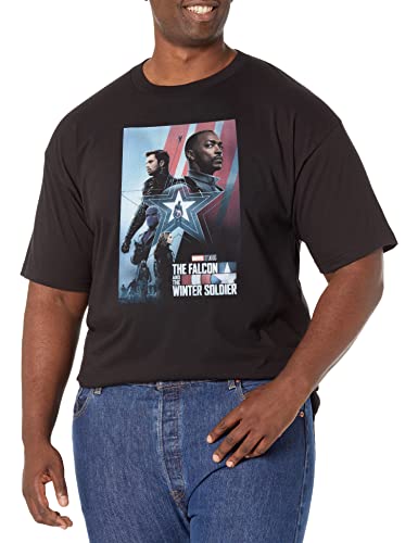 Tシャツ キャラクター ファッション トップス 海外モデル Marvel Big & Tall Falcon Winter Soldier Partner Men's Tops Short Sleeve Tee Shirt, Black, XX-LargeTシャツ キャラクター ファッション トップス 海外モデル