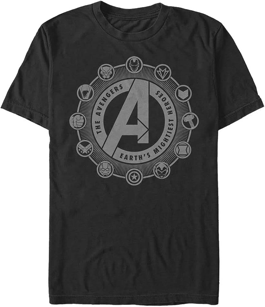 Tシャツ キャラクター ファッション トップス 海外モデル Marvel Big & Tall Classic Avenger Emblems Men's Tops Short Sleeve Tee Shirt, Black, XX-LargeTシャツ キャラクター ファッション トップス 海外モデル