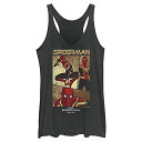 Tシャツ キャラクター ファッション トップス 海外モデル Marvel Junior's Spider-Man No Way Home Three Panel Spidey Tri-Blend Racerback Layering Tank, Black Heather, SmallTシャツ キャラクター ファッション トップス 海外モデル