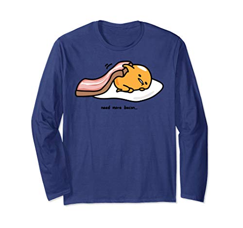 T 饯 եå ȥåץ ǥ Gudetama Need More Bacon Long Sleeve T-S...