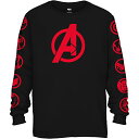 Tシャツ キャラクター ファッション トップス 海外モデル Marvel Avengers Endgame Logo Symbol Captain America Graphic Longsleeve T-Shirt(MD, Black)Tシャツ キャラクター ファッション トップス 海外モデル