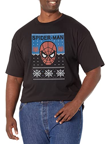 Tシャツ キャラクター ファッション トップス 海外モデル Marvel Big & Tall Classic Spiderman Ugly Men's Tops Short Sleeve Tee Shirt, Black, LargeTシャツ キャラクター ファッション トップス 海外モデル