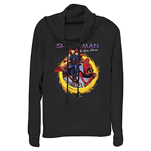 Tシャツ キャラクター ファッション トップス 海外モデル Marvel Junior's Spider-Man No Way Home Made Up Names Women's Long Sleeve Cowl Neck Pullover, Black, SmallTシャツ キャラクター ファッション トップス 海外モデル