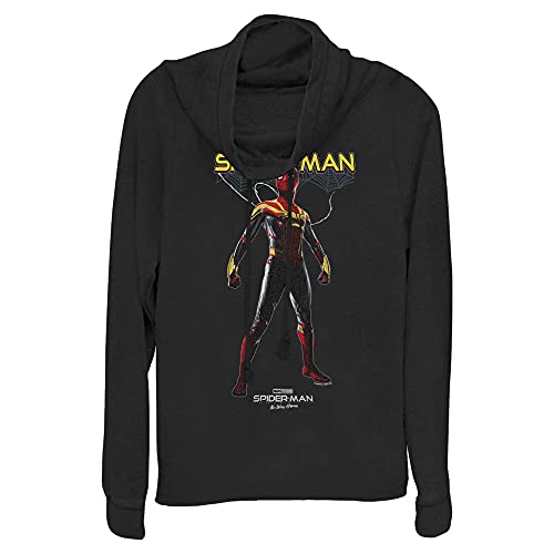 Tシャツ キャラクター ファッション トップス 海外モデル Marvel Junior's Spider-Man No Way Home Spiderweb Hero Women's Long Sleeve Cowl Neck Pullover, Black, X-SmallTシャツ キャラクター ファッション トップス 海外モデル