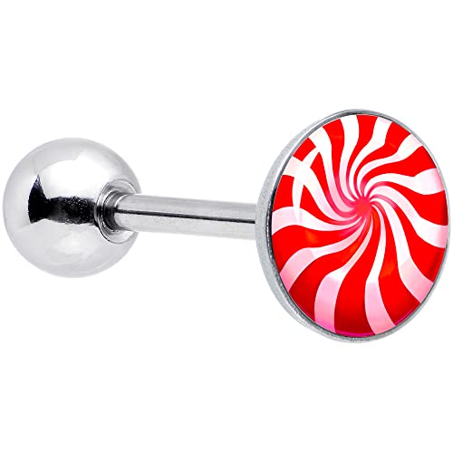 ボディキャンディー ピアス アメリカ 日本未発売 ブランド Body Candy 14G Women 316L Steel Holiday Peppermint Candy Barbell Tongue Ring Body Piercing Jewelry 5/8”ボディキャンディー ピアス アメリカ 日本未発売 ブランド