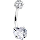 ボディキャンディー ピアス アメリカ 日本未発売 ブランド Body Candy Womens 14G Stainless Steel Navel Ring Piercing Disco Ball Clear Accent Heart Belly Button Ringボディキャンディー ピアス アメリカ 日本未発売 ブランド