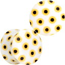 ボディキャンディー ピアス アメリカ 日本未発売 ブランド Body Candy Womens 2Pc 5/8" White Acrylic Yellow Sunflower Double Flare Tunnel Plug Ear Plug Gauges Set of 2ボディキャンディー ピアス アメリカ 日本未発売 ブランド