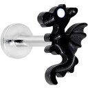 ボディキャンディー ピアス アメリカ 日本未発売 ブランド Body Candy 16G Steel Black Dragon End Internally Threaded Labret Monroe Lip Ring Tragus 8mm Cartilage Studボディキャンディー ピアス アメリカ 日本未発売 ブランド