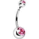 ボディキャンディー ピアス アメリカ 日本未発売 ブランド Body Candy Stainless Steel Pink Accent Internally Threaded Belly Ringボディキャンディー ピアス アメリカ 日本未発売 ブランド