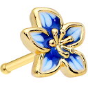 ボディキャンディー ピアス アメリカ 日本未発売 ブランド Body Candy Women 20G PVD Steel Nose Ring Tropical Blue Flower Nose Stud Nose Bone Body Piercing Jewelry 1/4"ボディキャンディー ピアス アメリカ 日本未発売 ブランド